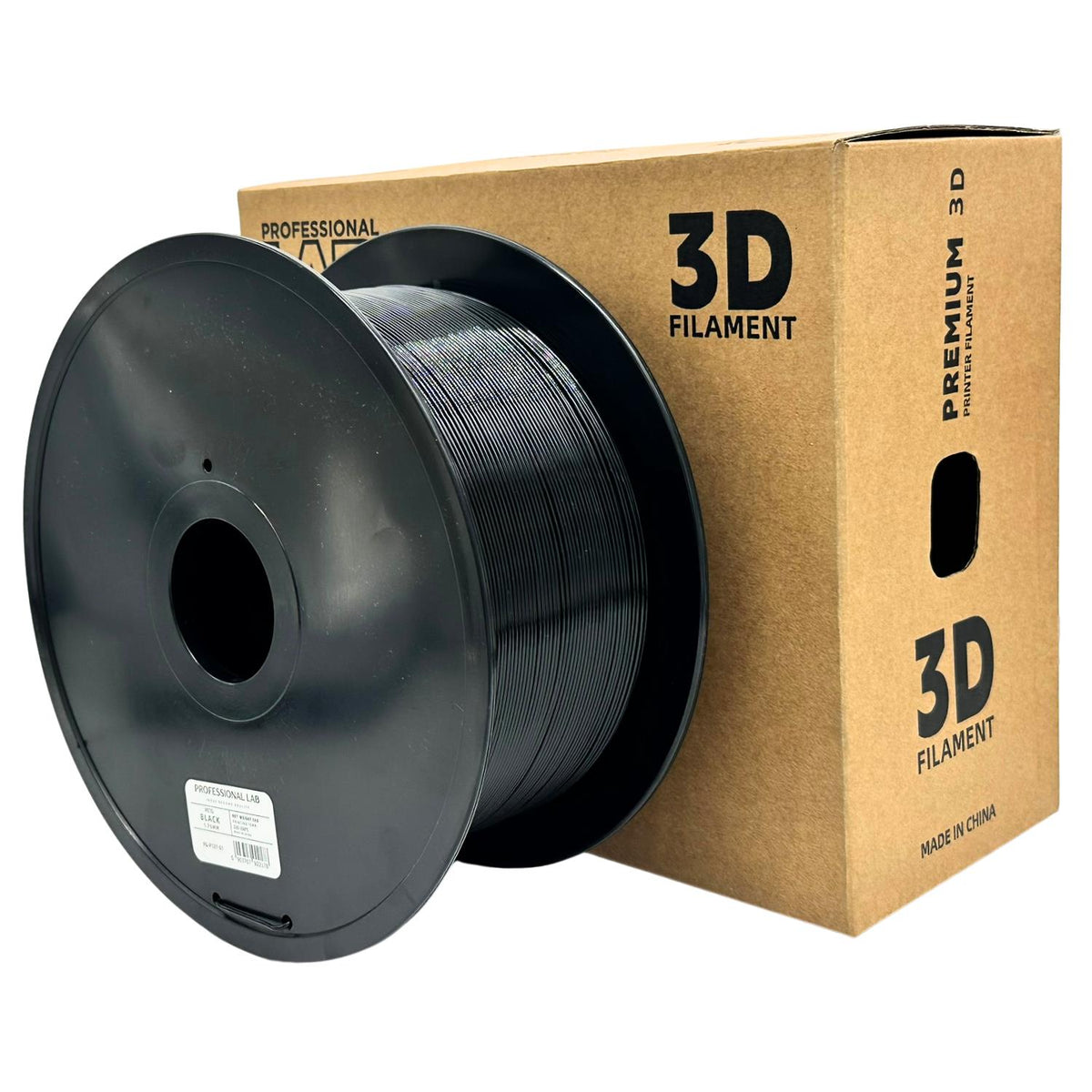 Bobine de filament PETG noir 3 kg, Prof. Lab, 1,75 mm