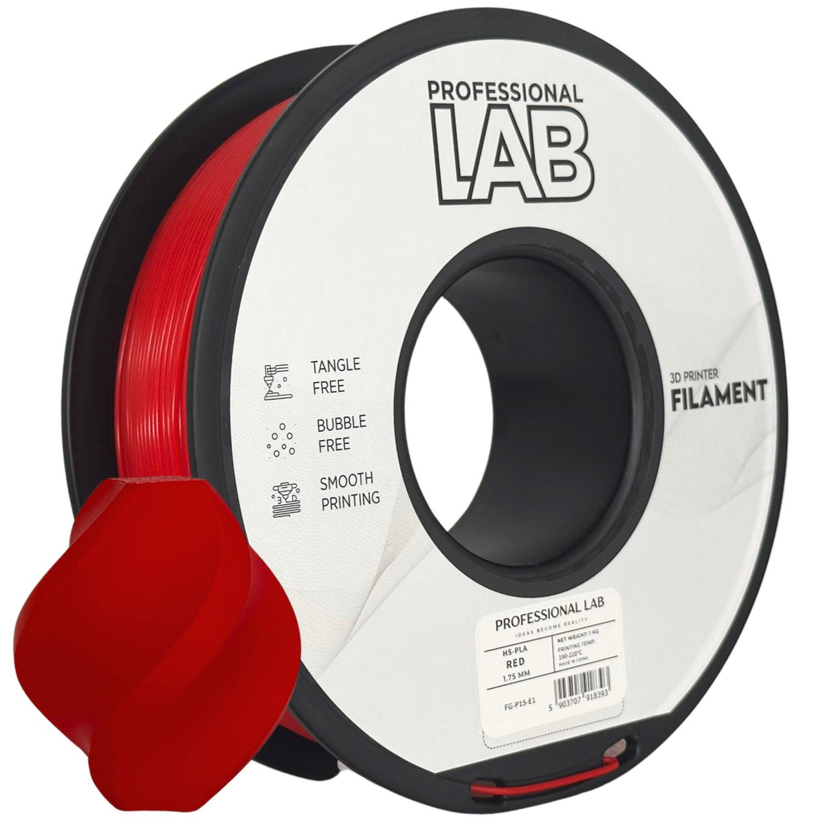 Bobine de filament HS-PLA rouge, Prof. Lab, 1,75 mm