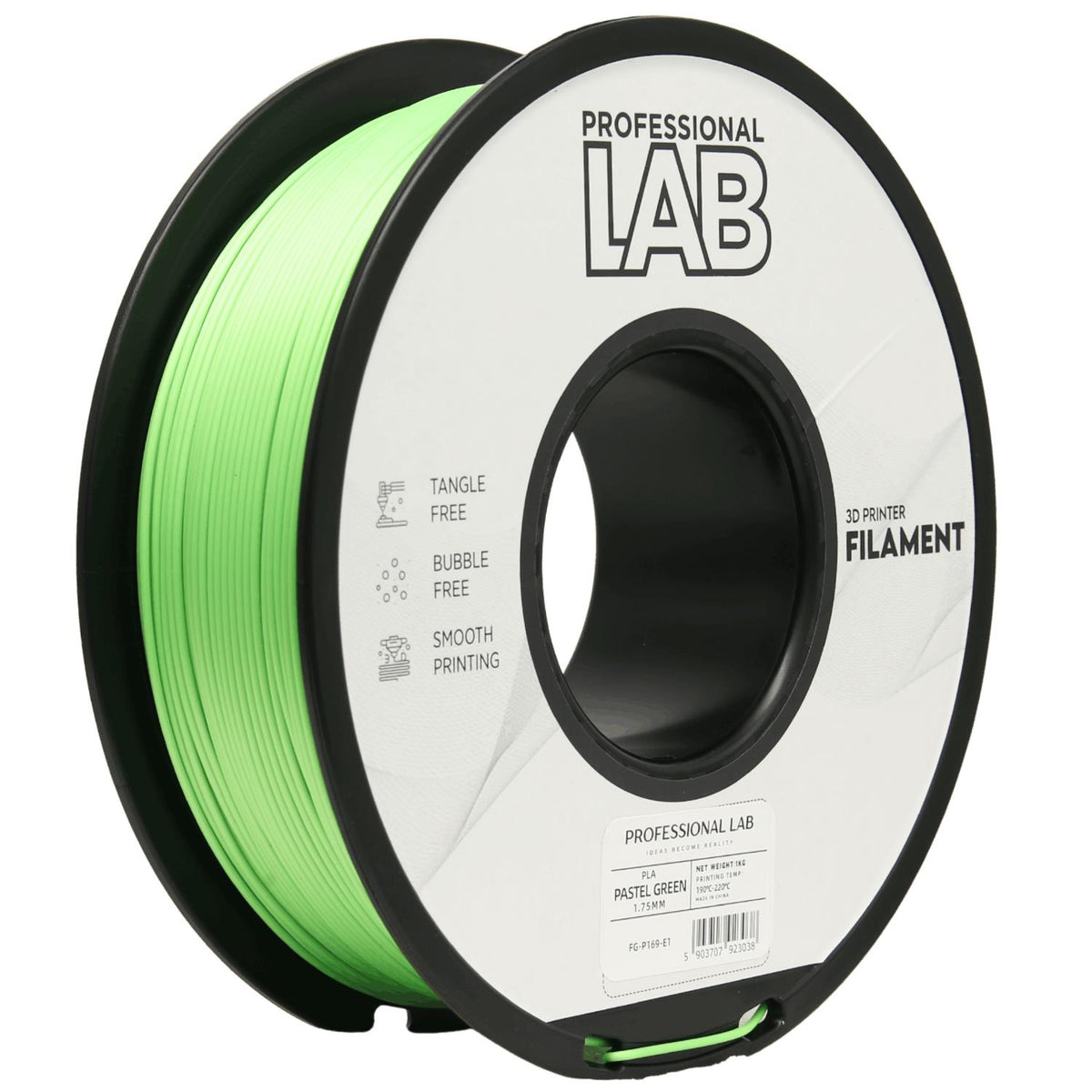 Bobine de filament PLA vert pastel, Prof. Lab, 1,75 mm