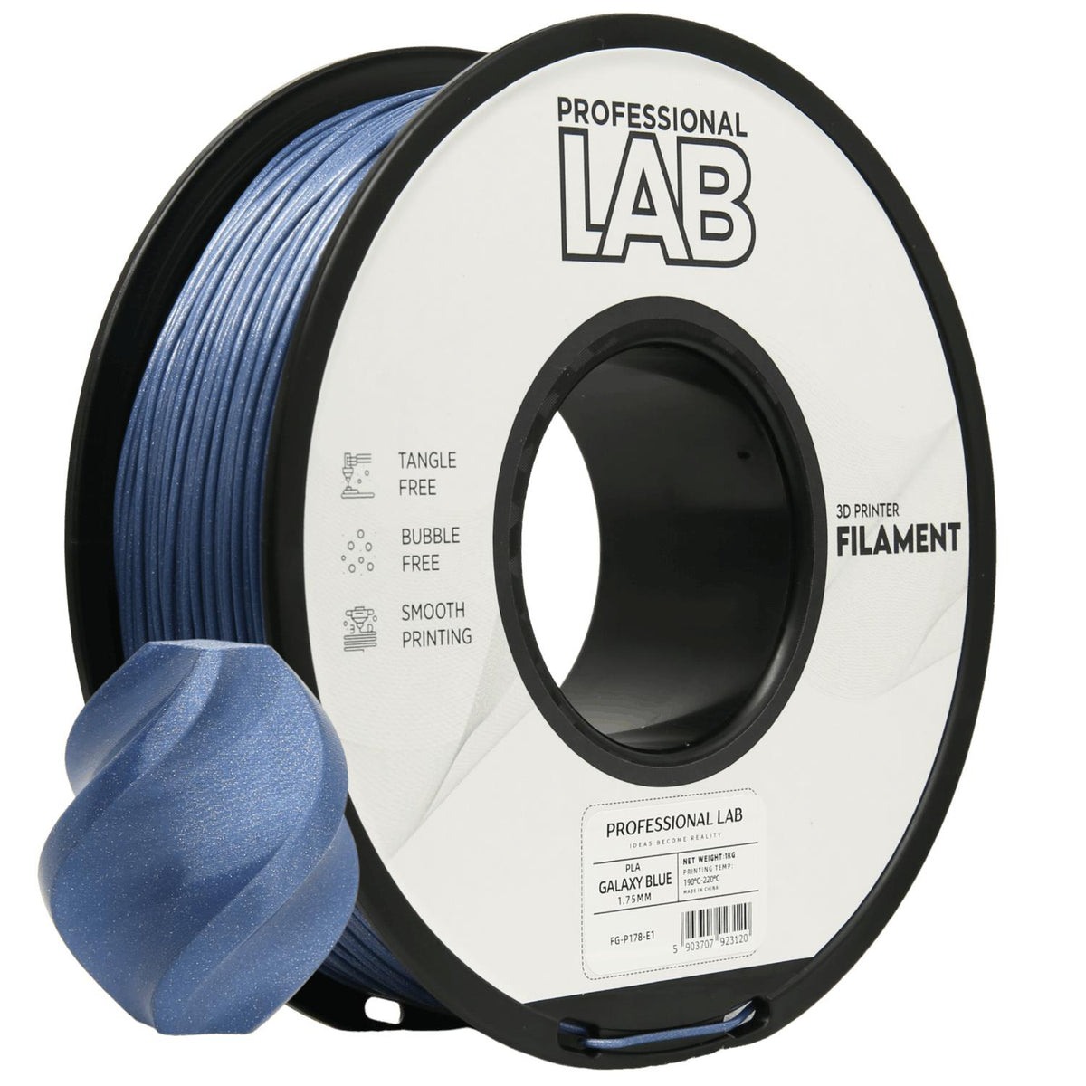 Bobine de filament PLA Galaxy bleu, Prof. Lab, 1,75 mm