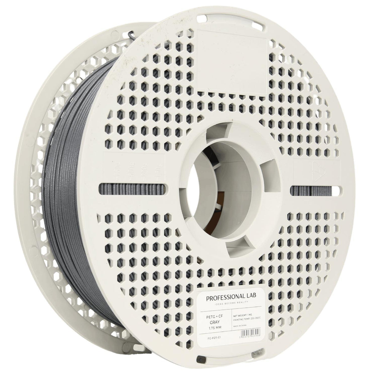 Spool of PETG-CF grey filament, Prof. Lab, 1.75 mm