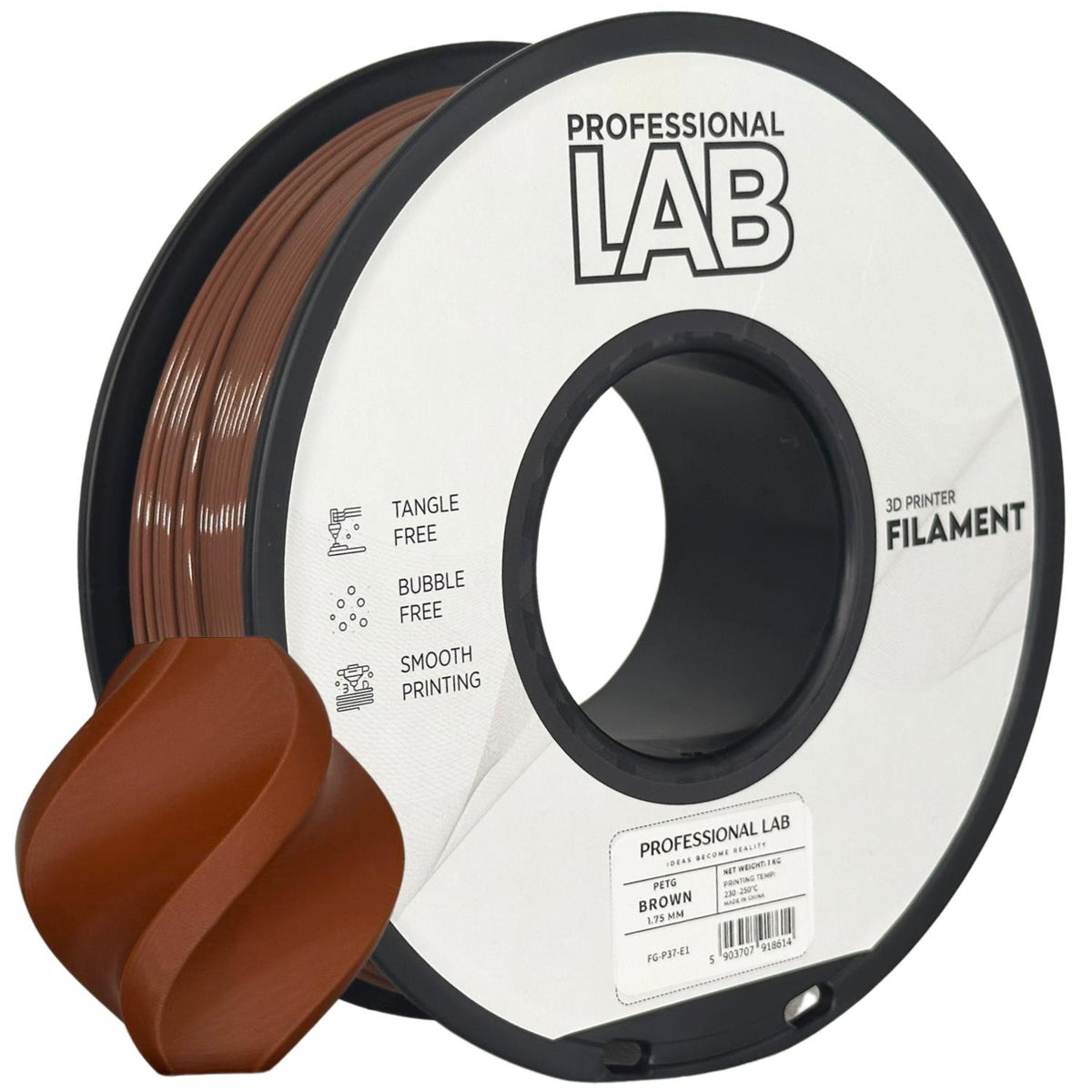 Spool of PETG brown filament, Prof. Lab, 1.75 mm