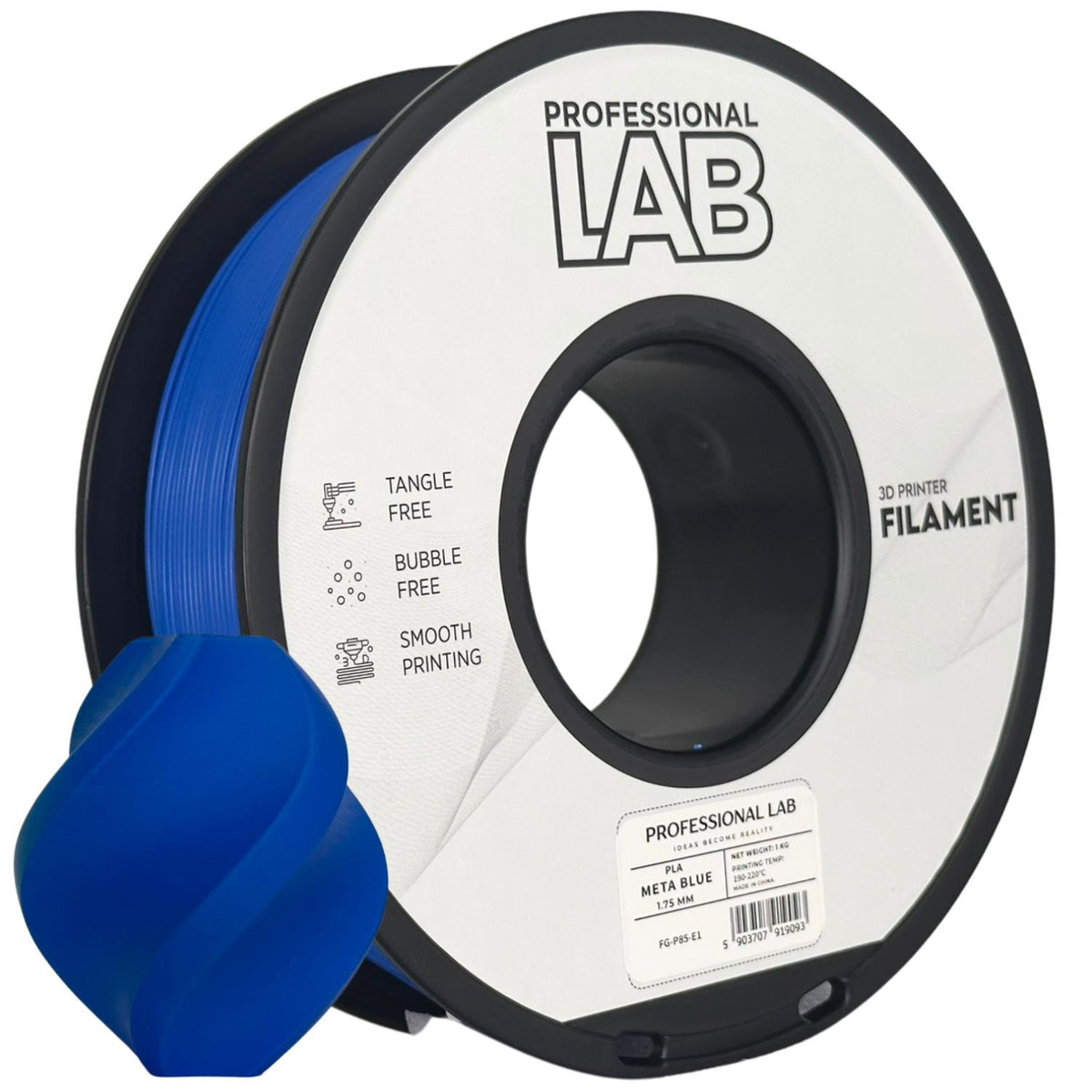 Bobine de filament PLA META bleu, Prof. Lab, 1,75 mm