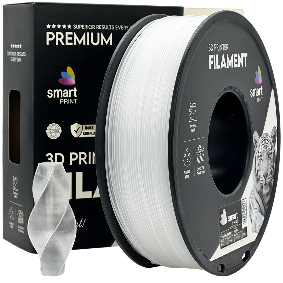 Bobine de filament ABS+ transparent, Smart Print, 1,75 mm