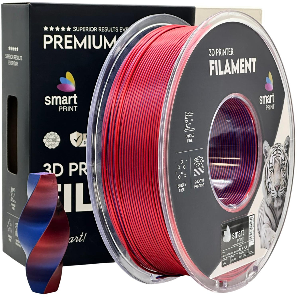 Bobine de filament Silk PLA Dual Color Twilight Serenity, Smart Print, 1,75 mm