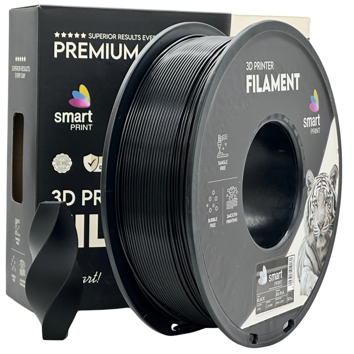 Bobine de filament HS-PLA noir, Smart Print, 1,75 mm