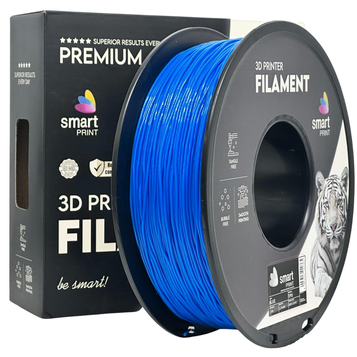 Spool of TPU blue filament, Smart Print, 1.75 mm