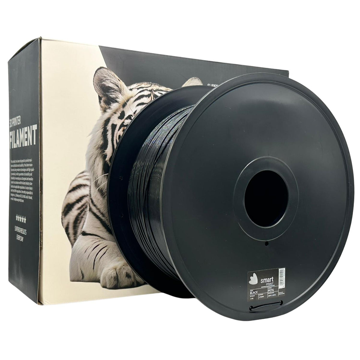 Bobine de filament PETG noir 3 kg, Smart Print, 1,75 mm