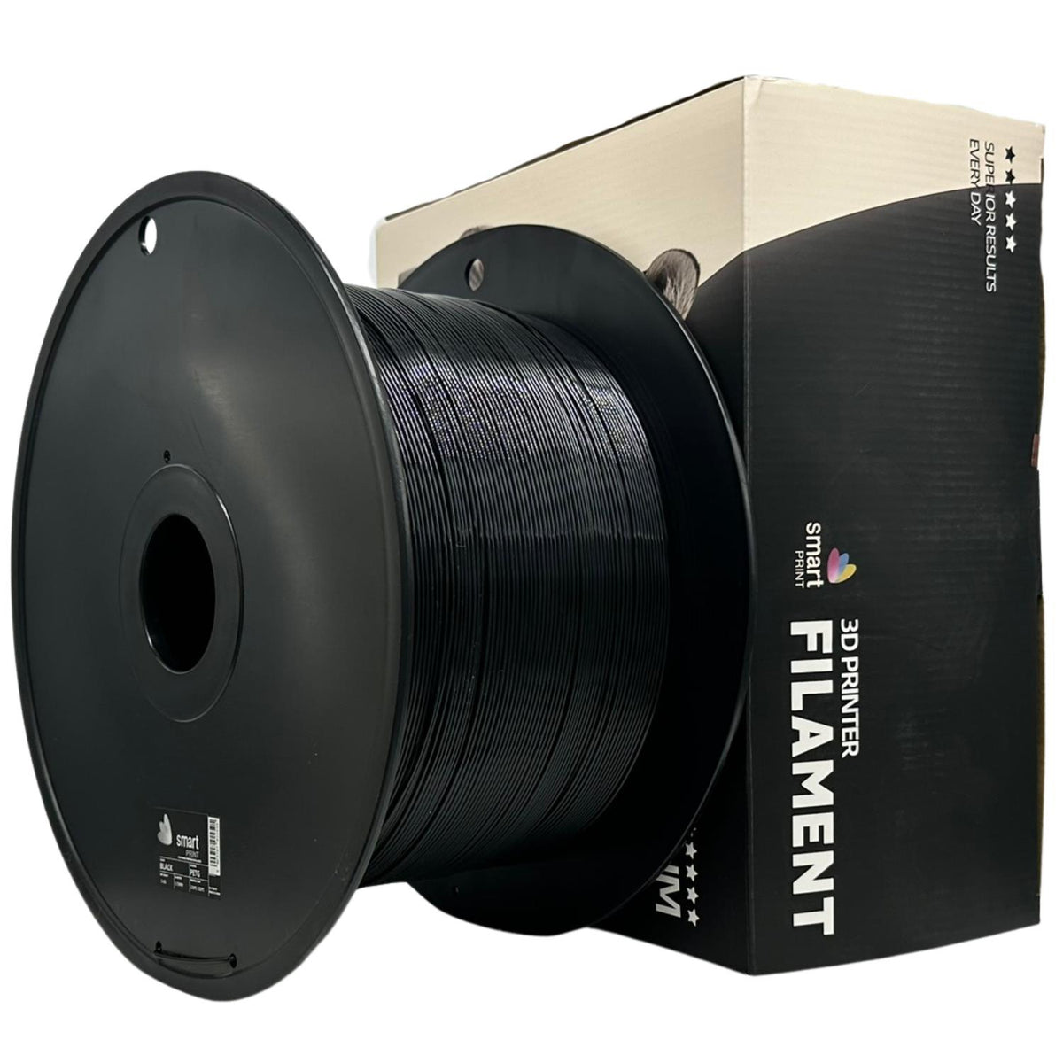 Bobine de filament PETG noir 5 kg, Smart Print, 1,75 mm