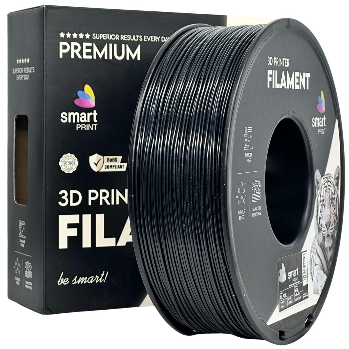 Bobine de filament ASA noir, Smart Print, 1,75 mm