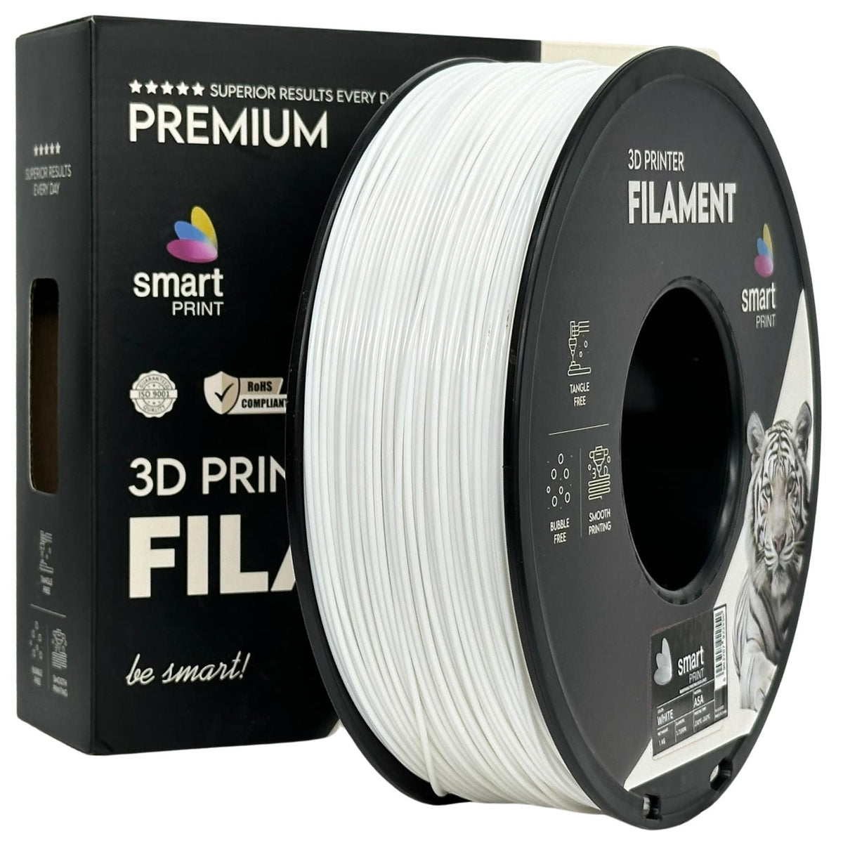 Bobine de filament ASA blanc, Smart Print, 1,75 mm