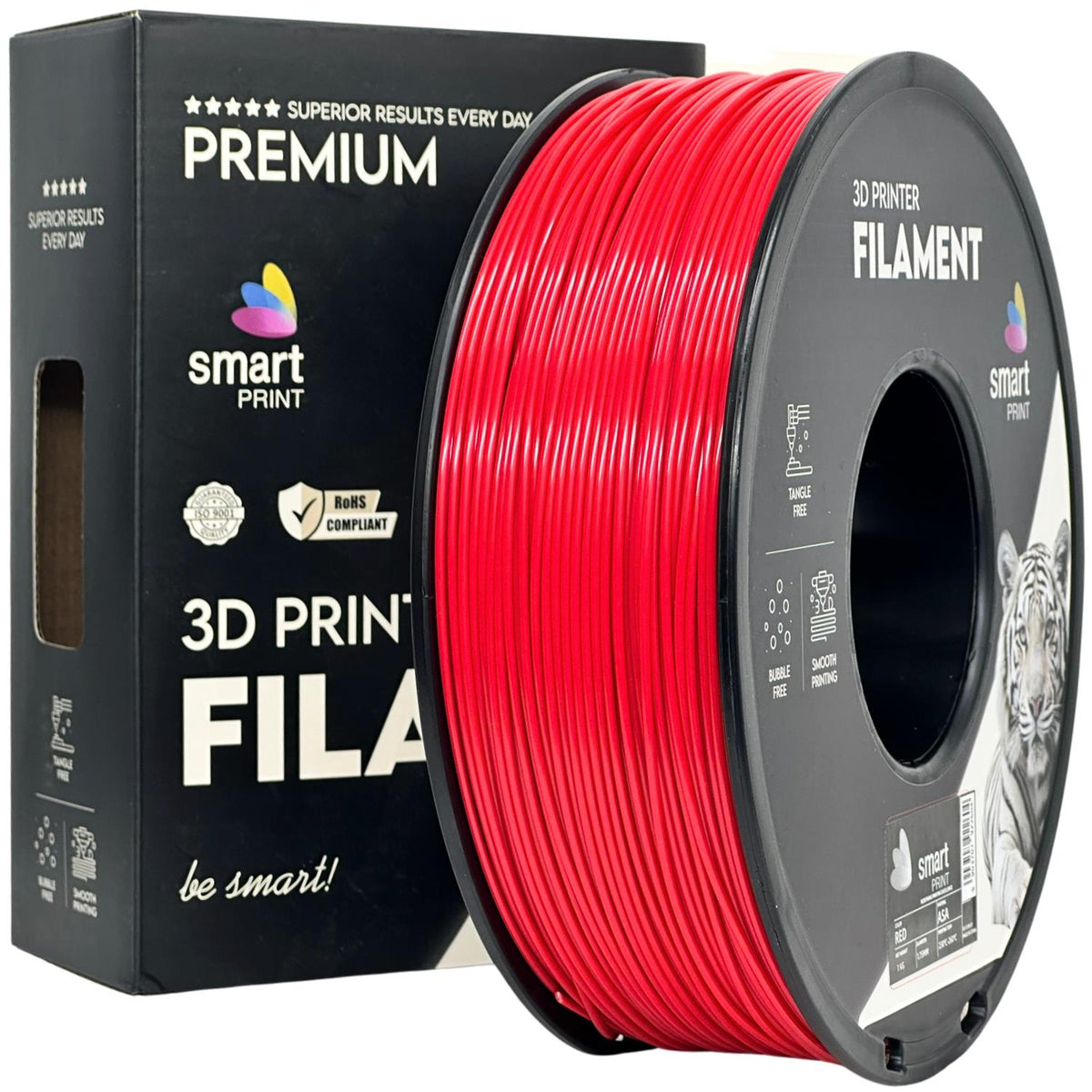 Bobine de filament ASA rouge, Smart Print, 1,75 mm