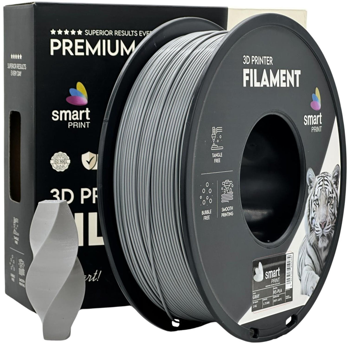 Bobine de filament HS-PLA gris, Smart Print, 1,75 mm