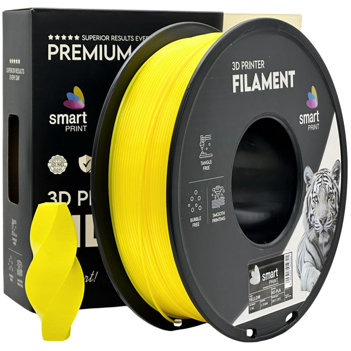 Bobine de filament HS-PLA jaune, Smart Print, 1,75 mm