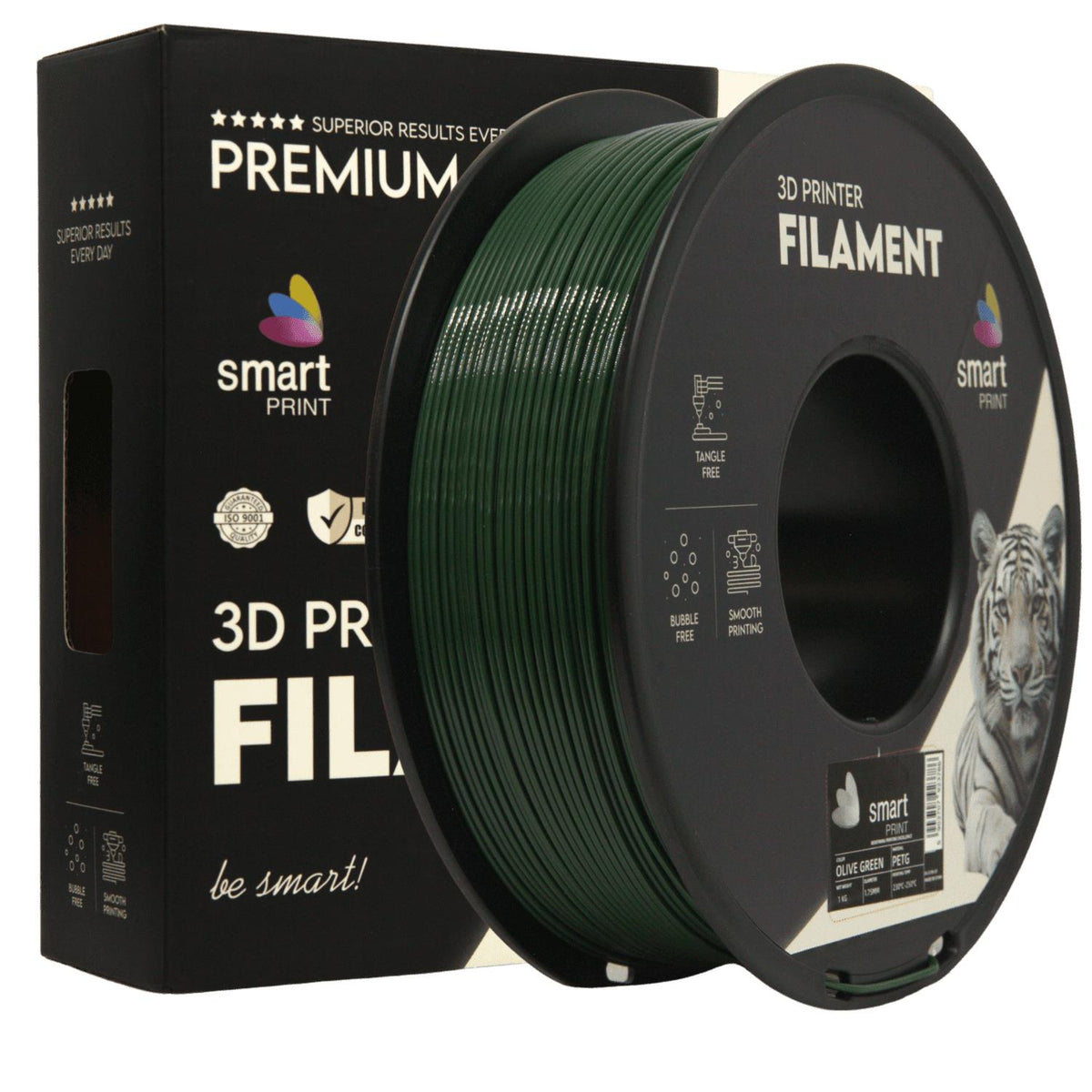 Bobine de filament PETG vert olive, Smart Print, 1,75 mm