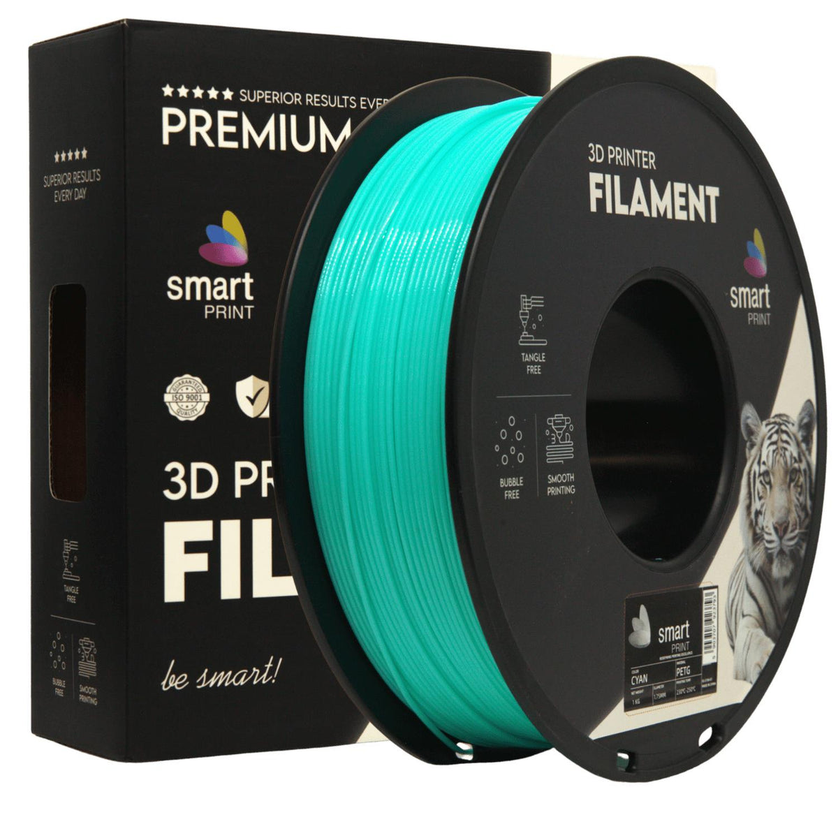 Bobine de filament PETG azur, Smart Print, 1,75 mm