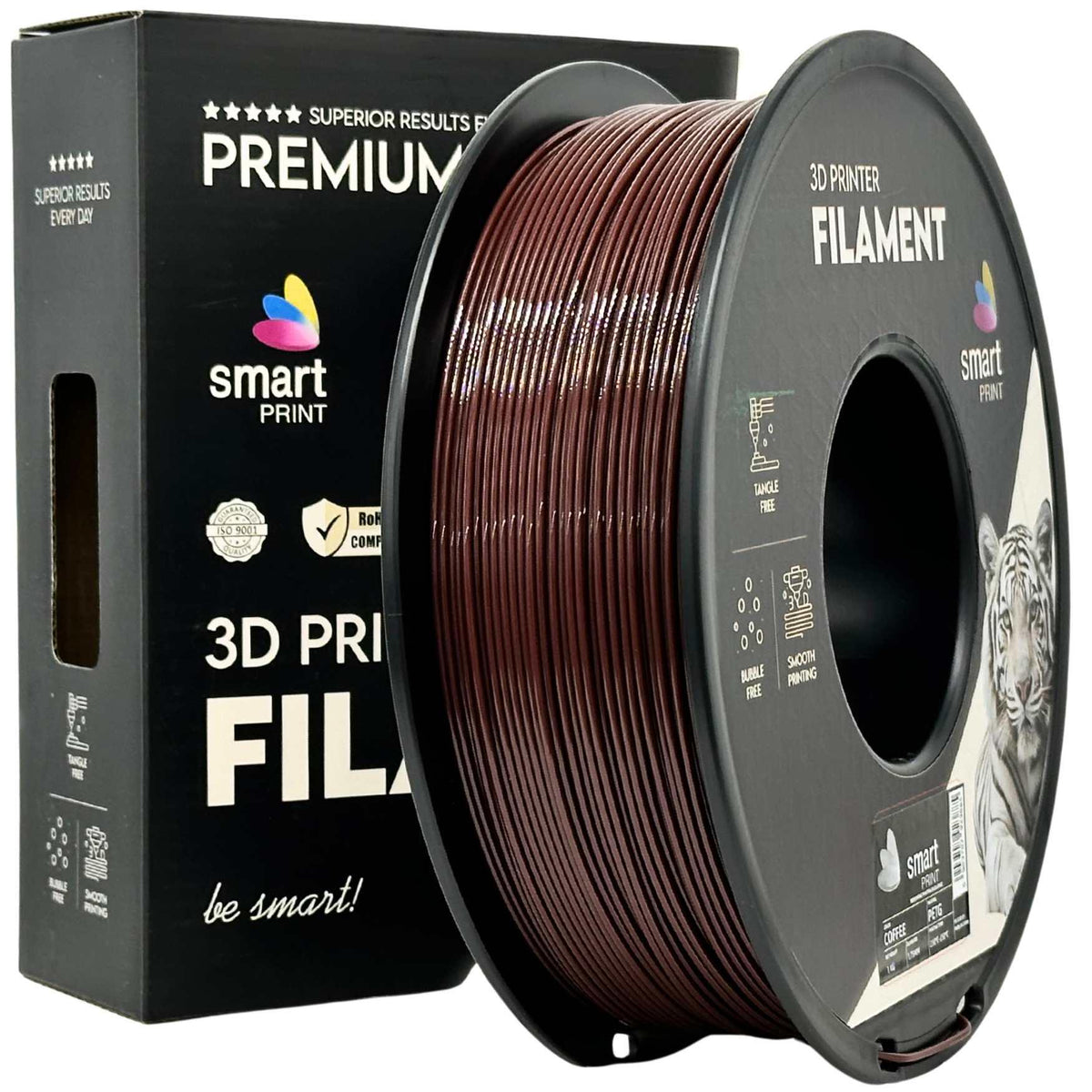 Bobine de filament PETG café, Smart Print, 1,75 mm