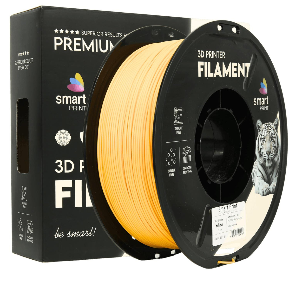 Bobine de filament PETG jaune mat, Smart Print, 1,75 mm