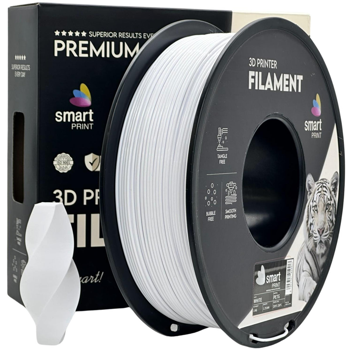 Bobine de filament PETG blanc, Smart Print, 1,75 mm