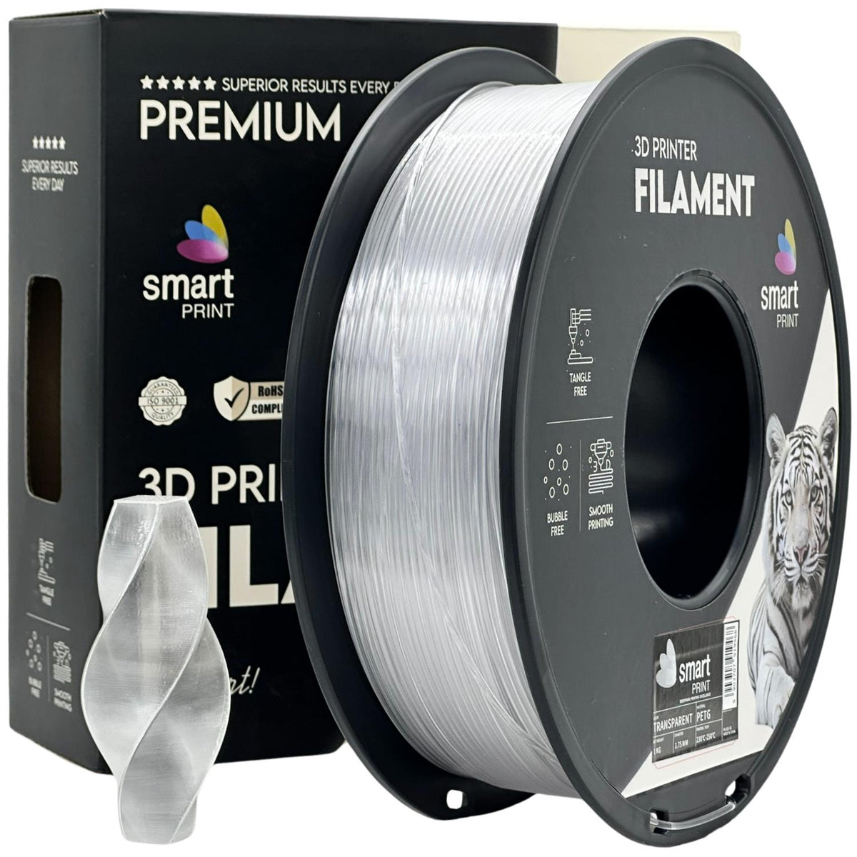 Bobine de filament PETG transparent, Smart Print, 1,75 mm