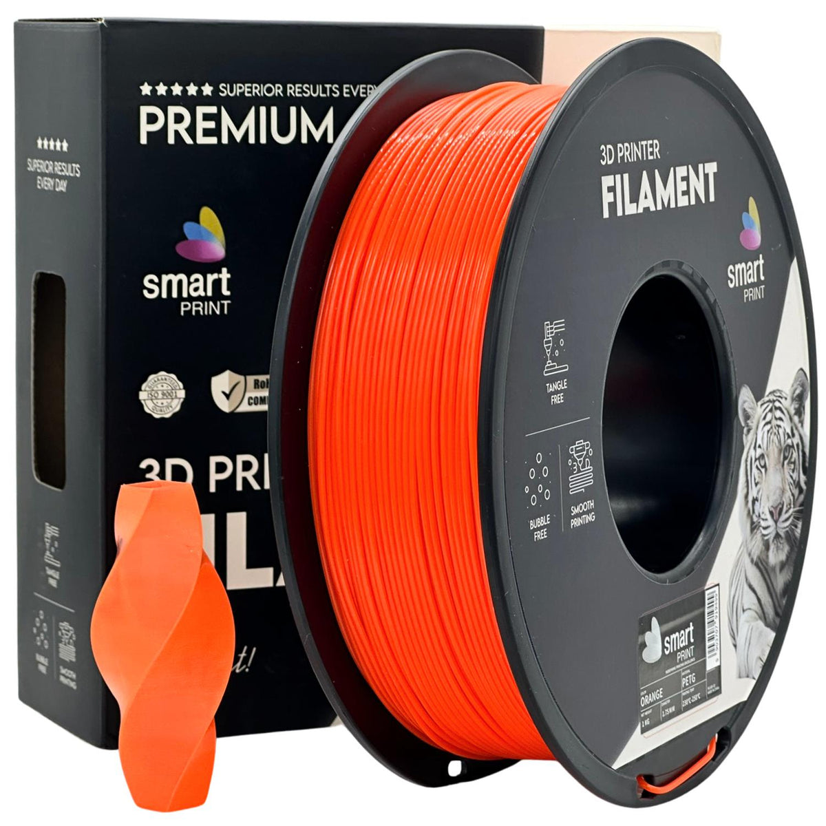 Bobine de filament PETG orange, Smart Print, 1,75 mm