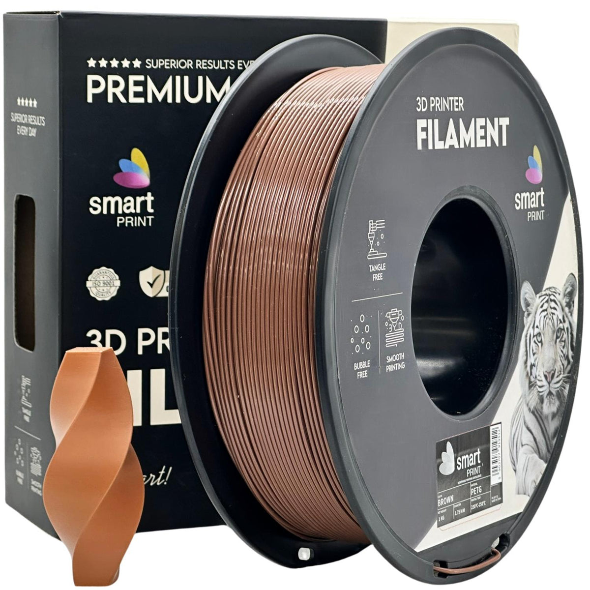 Bobine de filament PETG marron, Smart Print, 1,75 mm
