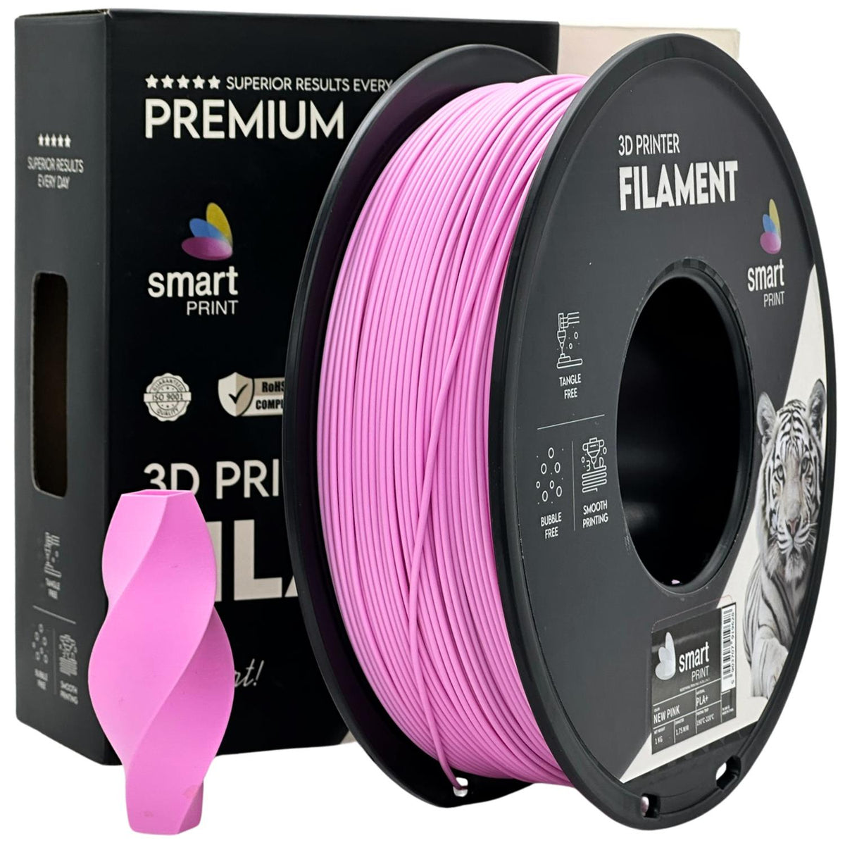 Bobine de filament PLA+ rose, Smart Print, 1,75 mm