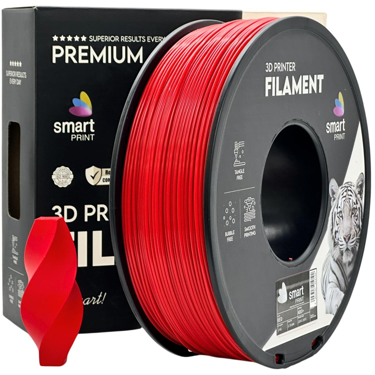 Bobine de filament ABS+ rouge, Smart Print, 1,75 mm