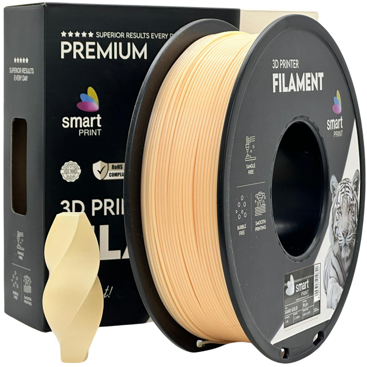 Bobine de filament PLA+ or sable, Smart Print, 1,75 mm