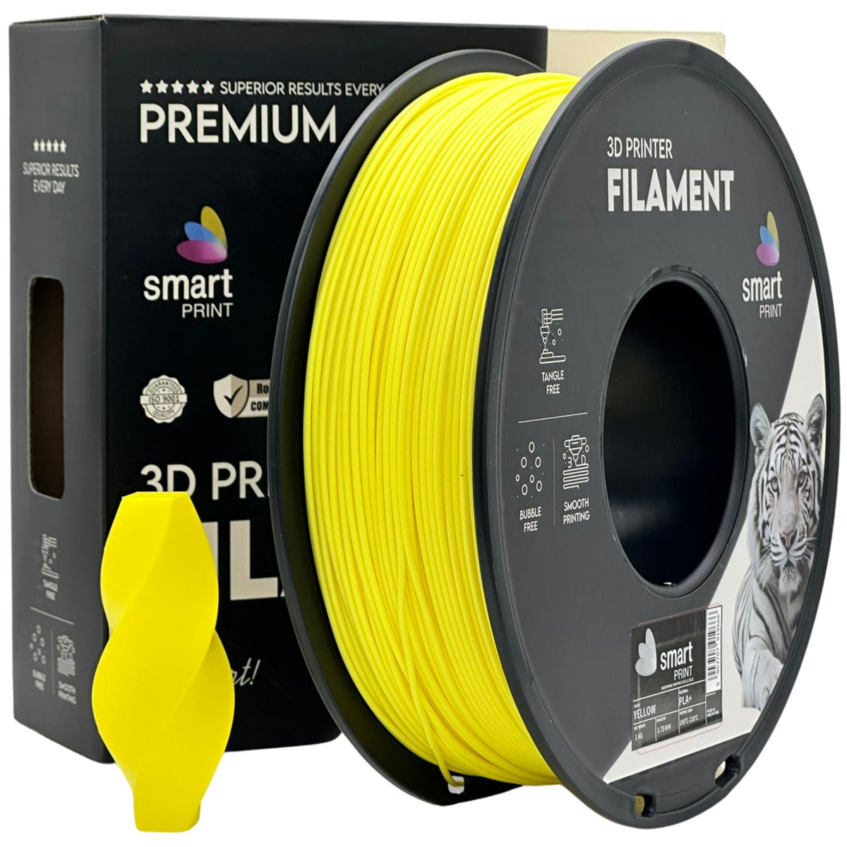 Bobine de filament PLA+ jaune, Smart Print, 1,75 mm