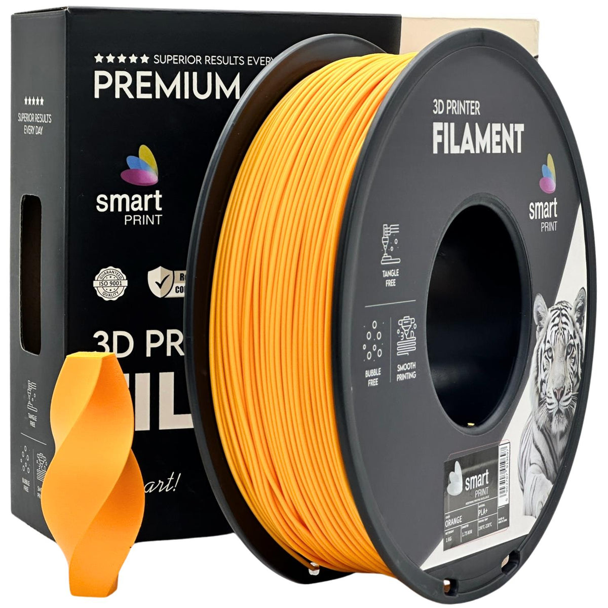 Bobine de filament PLA+ orange, Smart Print, 1,75 mm