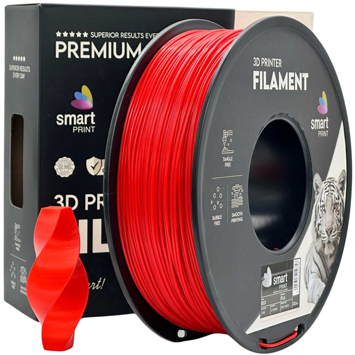 Bobine de filament PLA rouge, Smart Print, 1,75 mm
