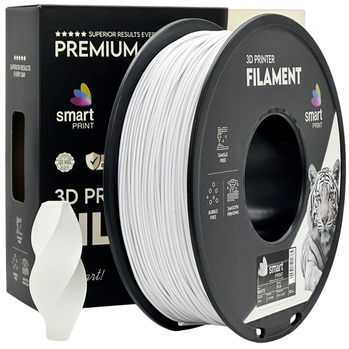 Spool of PLA white filament, Smart Print, 1.75 mm