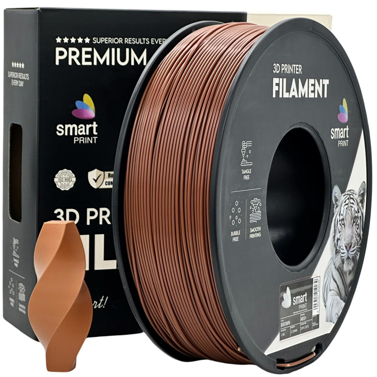 Bobine de filament ABS+ marron, Smart Print, 1,75 mm